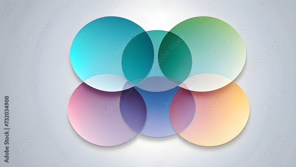 This is a circular Venn diagram graphic image that can be used as a PowerPoint background. Generative AI. This is a circular Venn diagram graphic image that can be used as a PowerPoint background. Generative AI.
