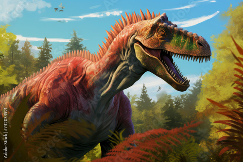 Illustration of Iguanodon, a herbivorous dinosaur with distinctive thumb spikes © David