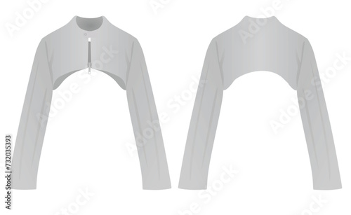 Woman grey bolero. vector illustration