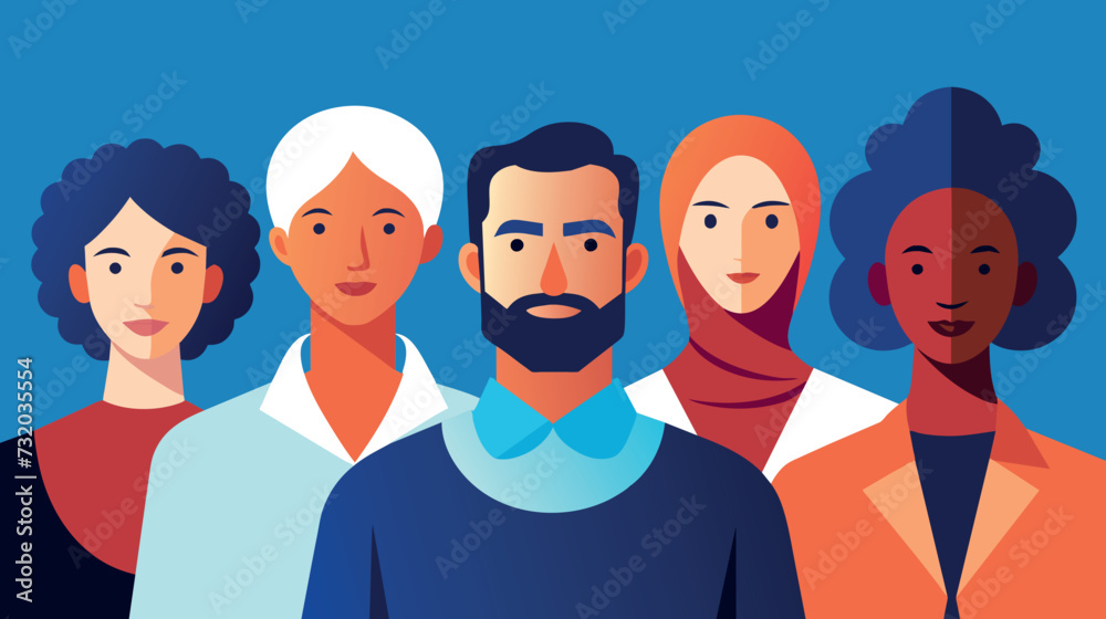Diverse group of people smiling together for a portrait Diverse group of people smiling together for a portrait