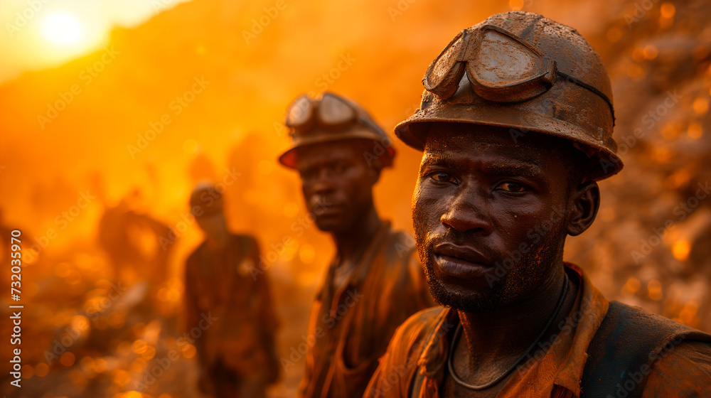 Hombres trabajando en una mina en el corazón de Africa. Ejemplo de explotación y esclavitud. Hombres trabajando en una mina en el corazón de Africa. Ejemplo de explotación y esclavitud.
