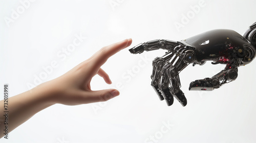 Hand reaching out toward robot hand