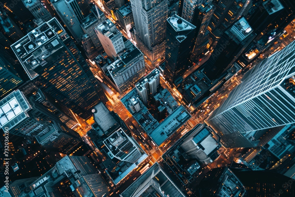 Fototapeta premium A bird’s eye view of a contemporary city