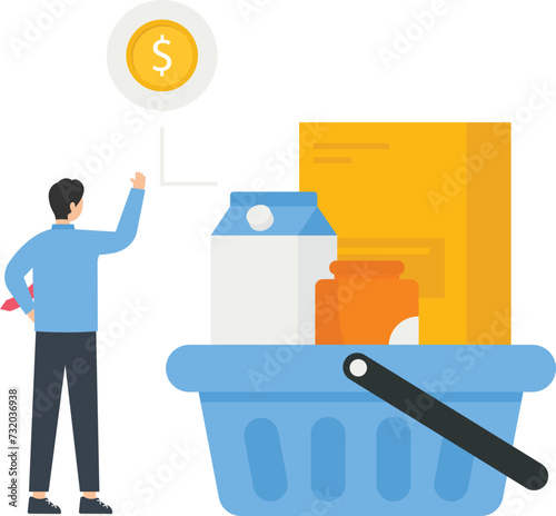 Consumer price index growth and financial crisis, Financial and business crisis concept,

