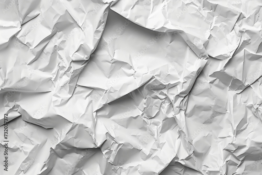 Background texture of white, crumpled paper
