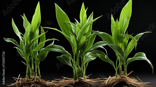  Corn plants growing over isolated transparent