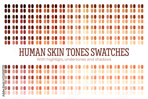 Human skin tones swatches color palette photo