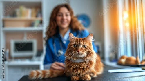 a vet with a cat