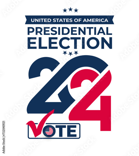 Election day. USA president voting 2024. Election voting poster. Template Vote 2024 in USA, banner design. Political election campaign. Vector Election voting banner. Vote day, November 5.