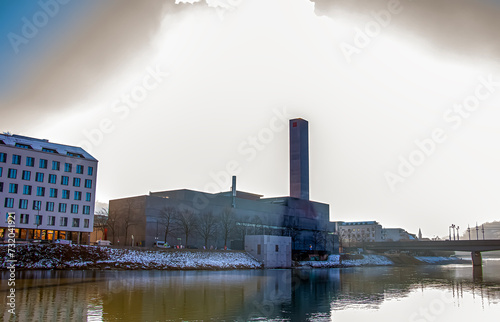 The thermal power plant Salzburg Mitte is located on the banks of the Salzach.