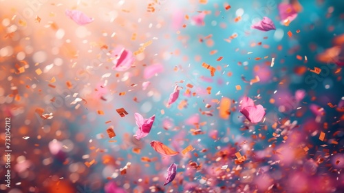 Simple yet enchanting backdrop adorned with dreamy confetti 