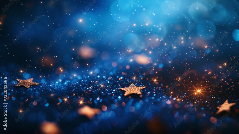 Fototapeta premium Serene background adorned with ethereal confetti, resembling stars scattered across the night sky