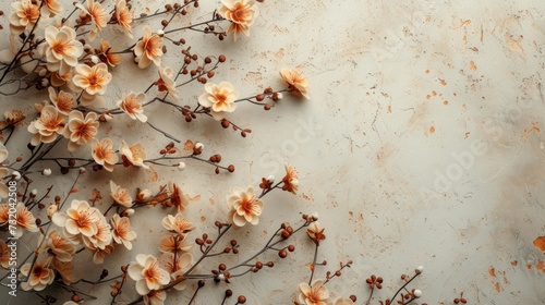 Chic and stylish composition featuring minimalist floral motifs
