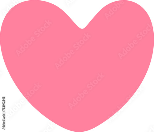 Pink heart shape silhouette clipart vector illustration, web like button isolated on transparent background 