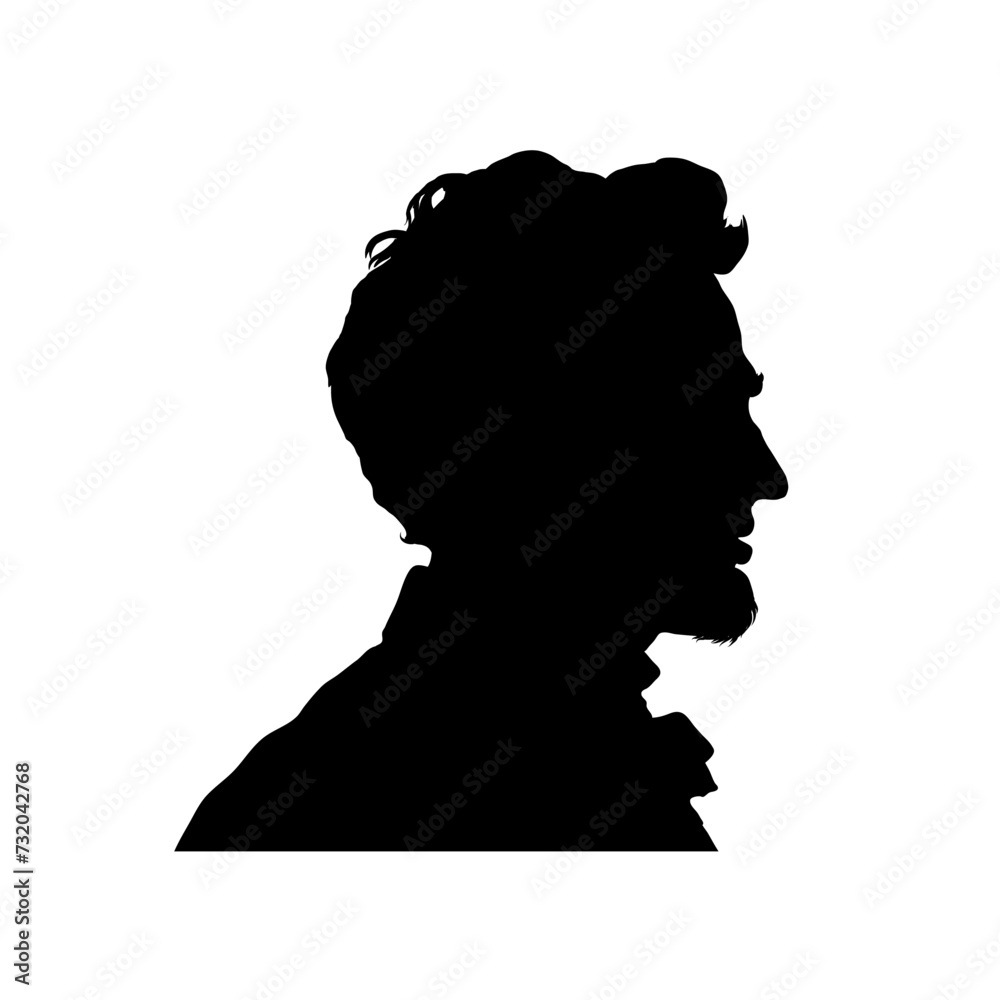 Silhouette of president Abraham Lincoln 