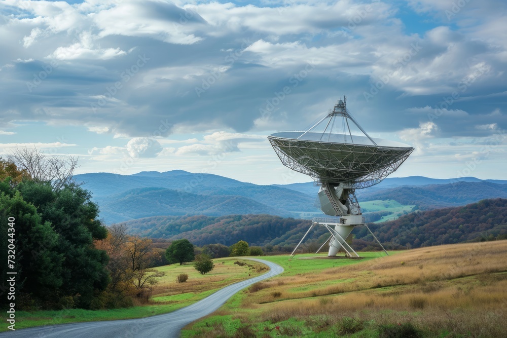 A facility housing a radio telescope A facility housing a radio telescope