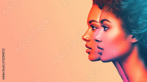 Minimalist composition celebrating the progress and equality of women across ...