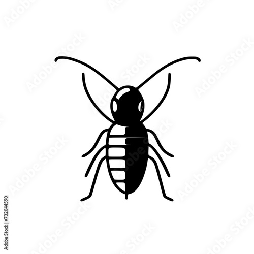 Worker Termite Icon SVG Black And White Illustration Art Generative AI.