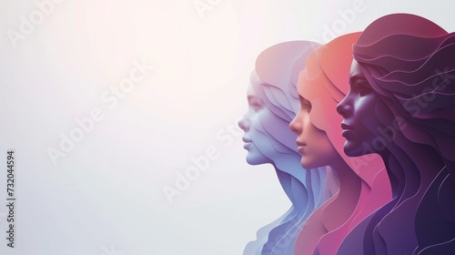 Minimalist composition celebrating the progress and equality of women across ...