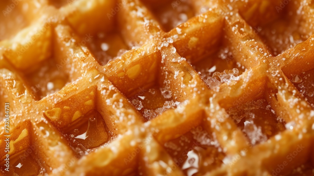 Simple yet enticing image highlighting the intricate pattern of Belgian waffles Simple yet enticing image highlighting the intricate pattern of Belgian waffles