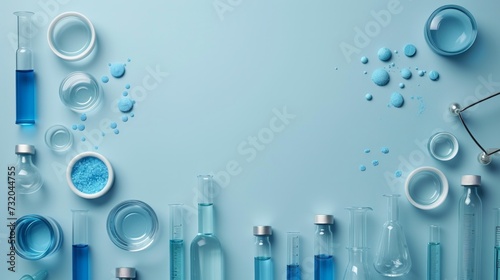 Clean and minimalist setting featuring abstract medical research elements