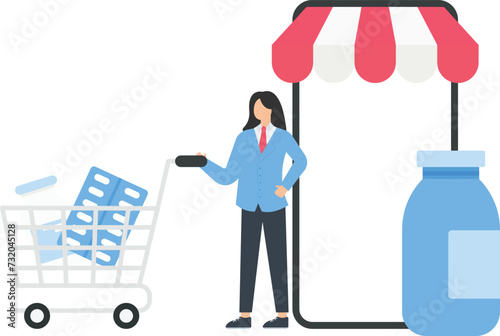 Medicine store and online medicine, Pharmacy shop and medicine store, Medical-store concept,

