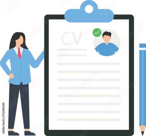 Job seeker writing CV and applying for work position
