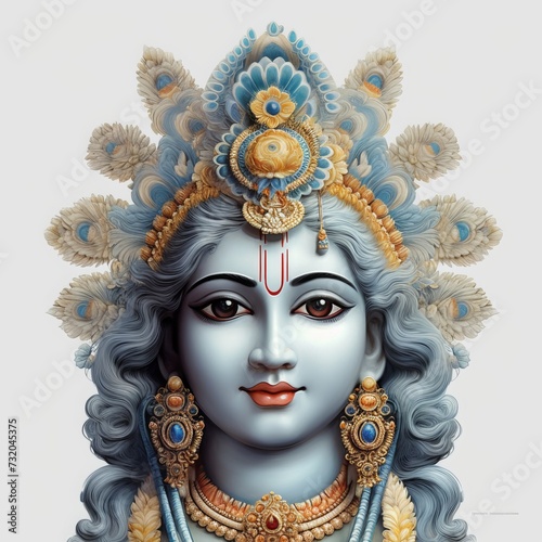 Lord Krishna: Divine Love and Wisdom in Religious Imagery © luckynicky25