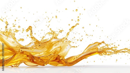 Culinary oil concept: Splash of olive oil isolated on white background