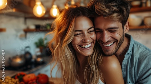 Tranquil scene capturing the sheer happiness and intimacy of a couple's laugh...