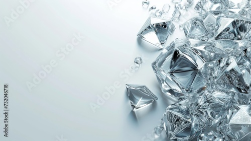 Clean composition featuring abstract diamond shapes on a sleek background