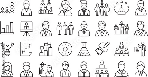 Various man and other styles icons. 