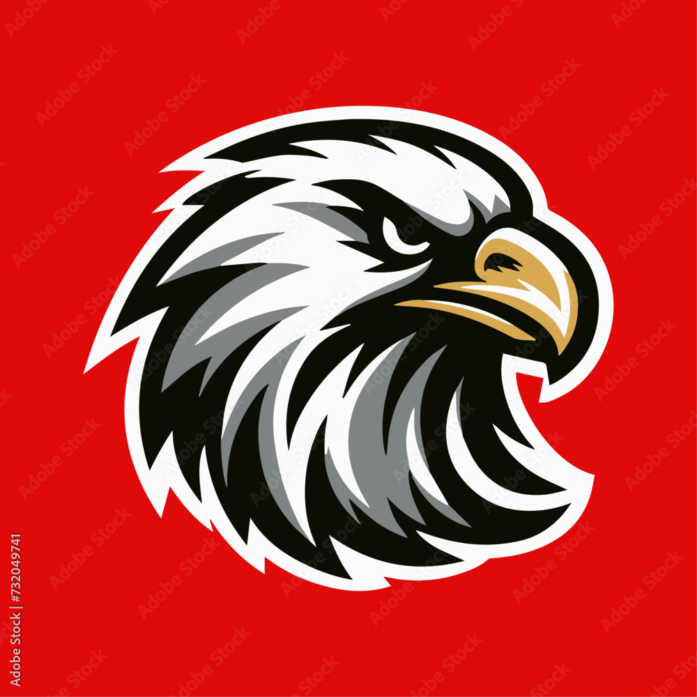 Obraz premium Dynamic Eagle Vector Sports Mascot Logo: Striking Athletic Emblem for Teams & Brands