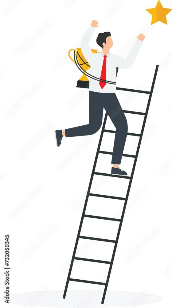 Success ladder to reach goal, achievement or opportunity, climb up ladder to get new hope
Success ladder to reach goal, achievement or opportunity, climb up ladder to get new hope