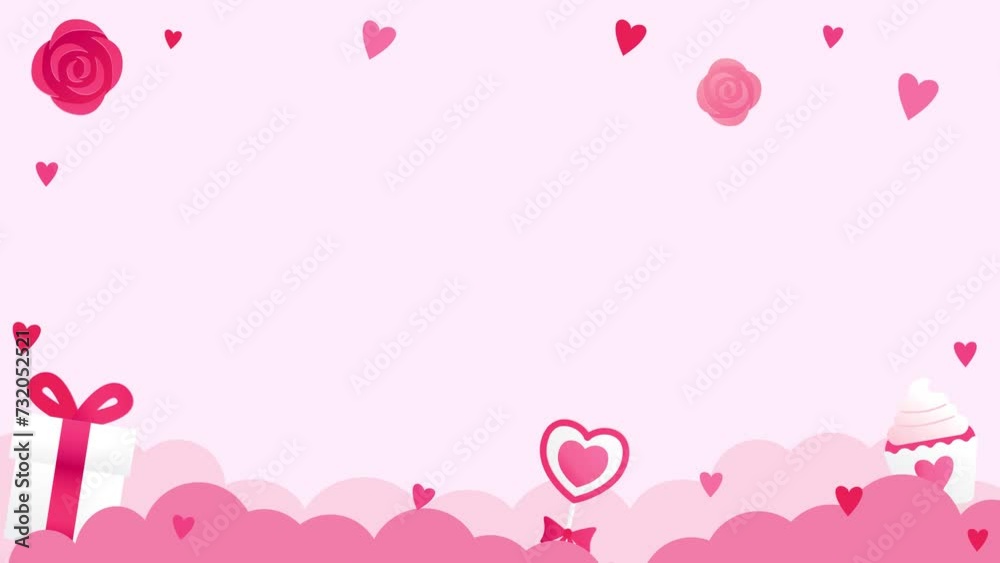 Happy Valentine's Day Heart Cartoon Scene Motion Seamless Loop Background Video. 2D Illustration Template Animation with Copy Space for Text, Image. Animated Valentine's Day Background. Happy Valentine's Day Heart Cartoon Scene Motion Seamless Loop Background Video. 2D Illustration Template Animation with Copy Space for Text, Image. Animated Valentine's Day Background.