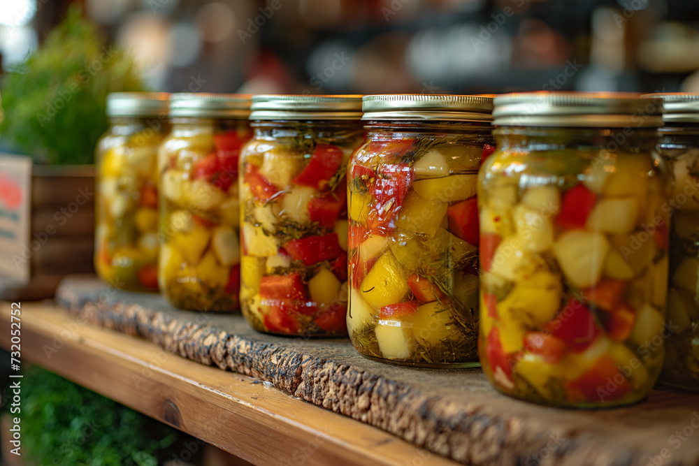 Pickled roasted bell pepper. Close-up Pickled roasted bell pepper. Close-up