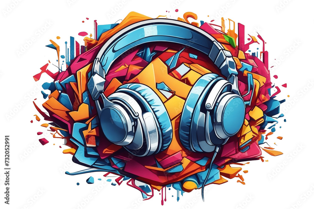 graphics over-ear headphones graffiti