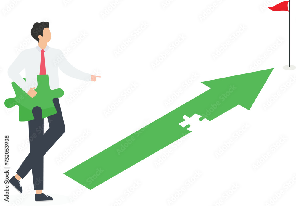 Logical and creative thinking to solve the set tasks, have a secret key or method to achieve the set goals, a man holds a piece of the puzzle in his hand and points to an arrow without one element
Logical and creative thinking to solve the set tasks, have a secret key or method to achieve the set goals, a man holds a piece of the puzzle in his hand and points to an arrow without one element