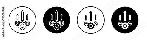 Operational excellence flat line icon set. Operational excellence Thin line illustration vector