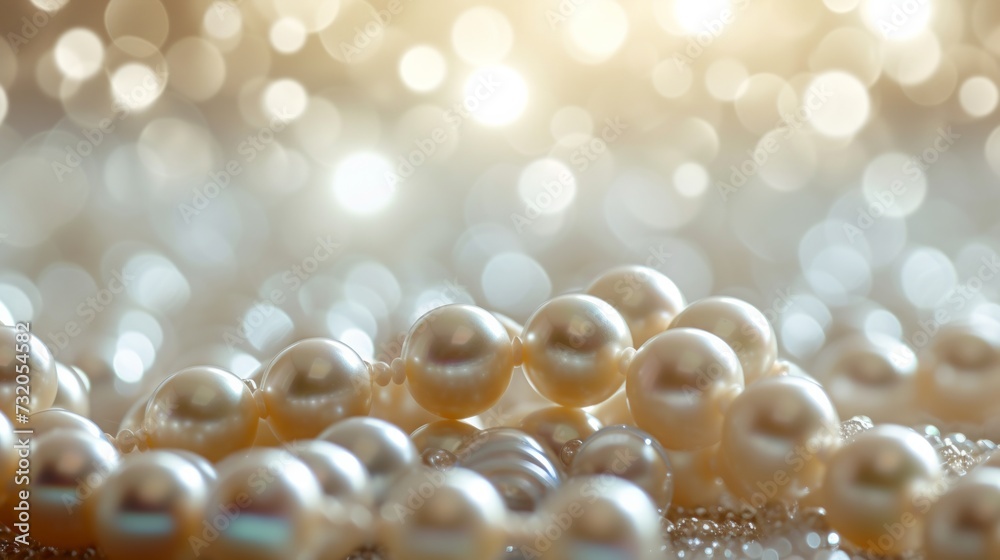 Simple yet captivating backdrop adorned with shimmering pearl beads Simple yet captivating backdrop adorned with shimmering pearl beads