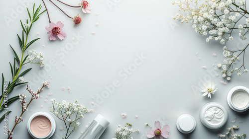 Essence of beauty captured in a minimalist composition adorned with decorativ...