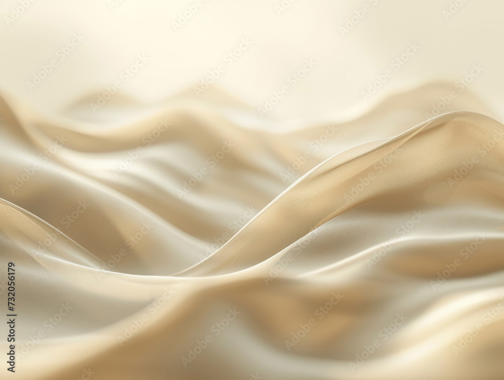 Fototapeta premium Flowing background. Abstract textured print of wavy lines in beige shades. The concept of calm, balance, relaxation