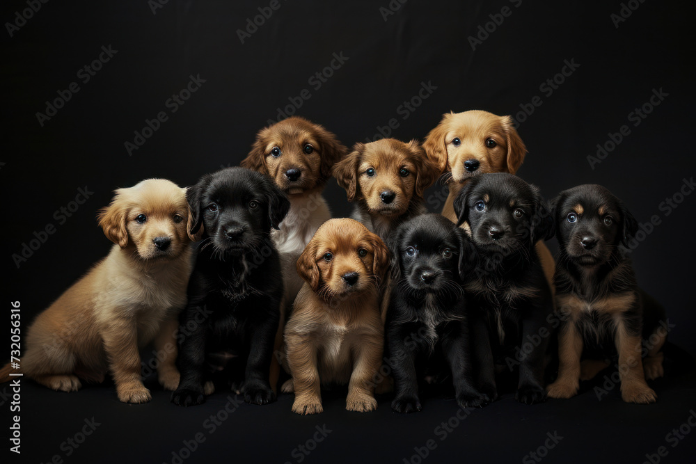 Group portrait of adorable puppies. Group portrait of adorable puppies.