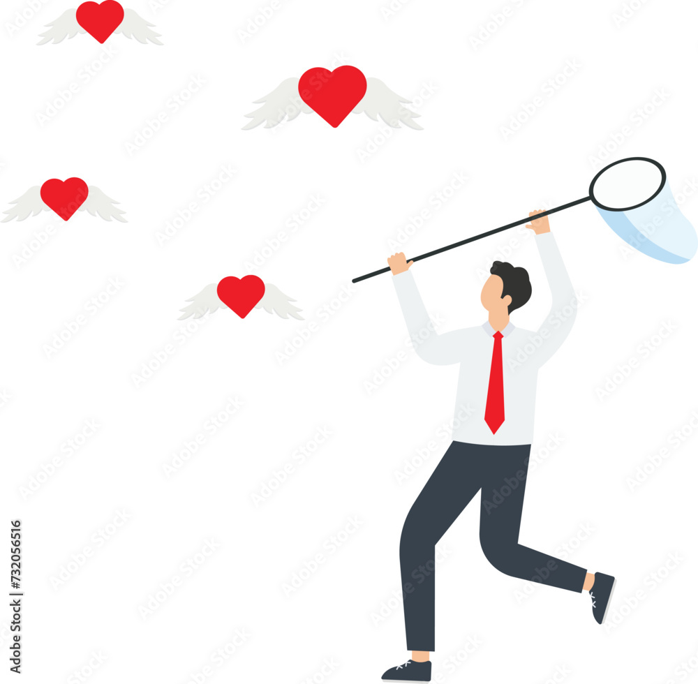 Love and passion for work, find a dream job, look for inspiration and motivation to achieve goals, collect likes on social networks from subscribers and followers, man catches like hearts with a net.
Love and passion for work, find a dream job, look for inspiration and motivation to achieve goals, collect likes on social networks from subscribers and followers, man catches like hearts with a net.