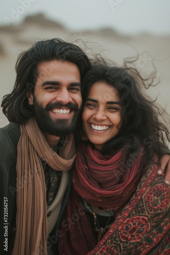 Portrait of a modern young Indian couple. India.