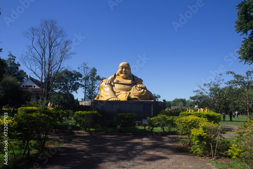 Statue in the buddhist temple Chen Tien or  templo budista  in portuguese  in the city of foz do igua  u in brazil  