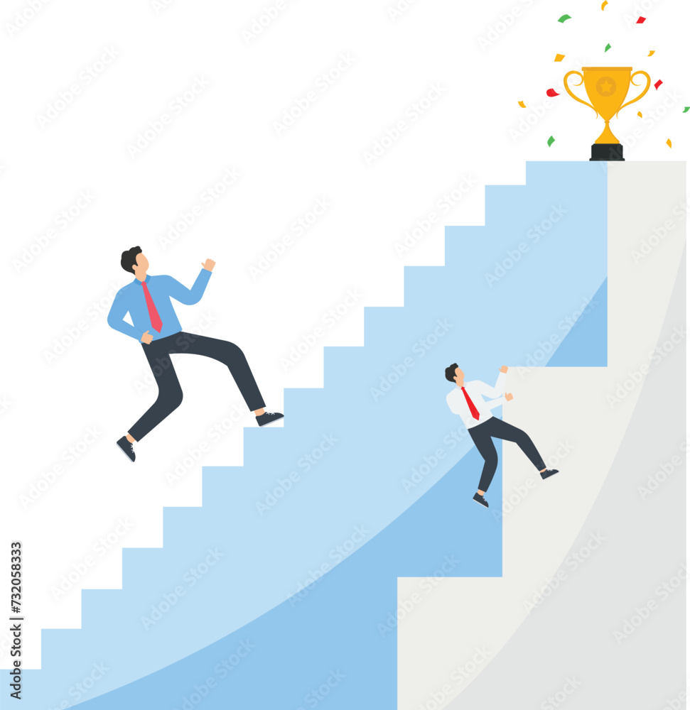 Step to business development, ladder of success, progress, improvement or development, growth path, career path concept, various motives and ways of business people to achieve goals
