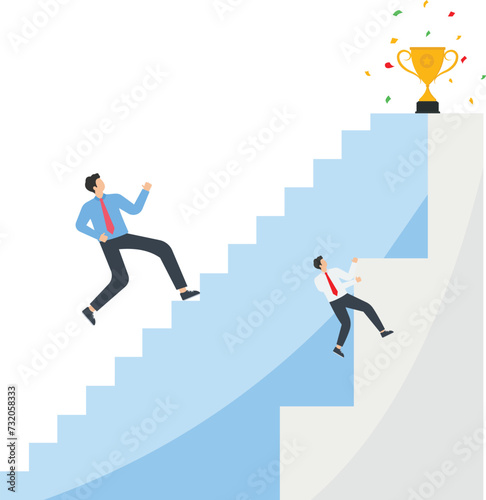 Step to business development, ladder of success, progress, improvement or development, growth path, career path concept, various motives and ways of business people to achieve goals 