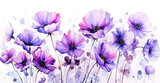 Watercolor botanical collection featuring summer floral bouquet