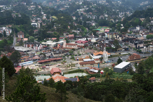 Central area of the city of Campos do Jordão photographed from a viewpoint